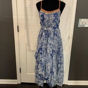 NWOT Free People Blue Combo Boho dress.